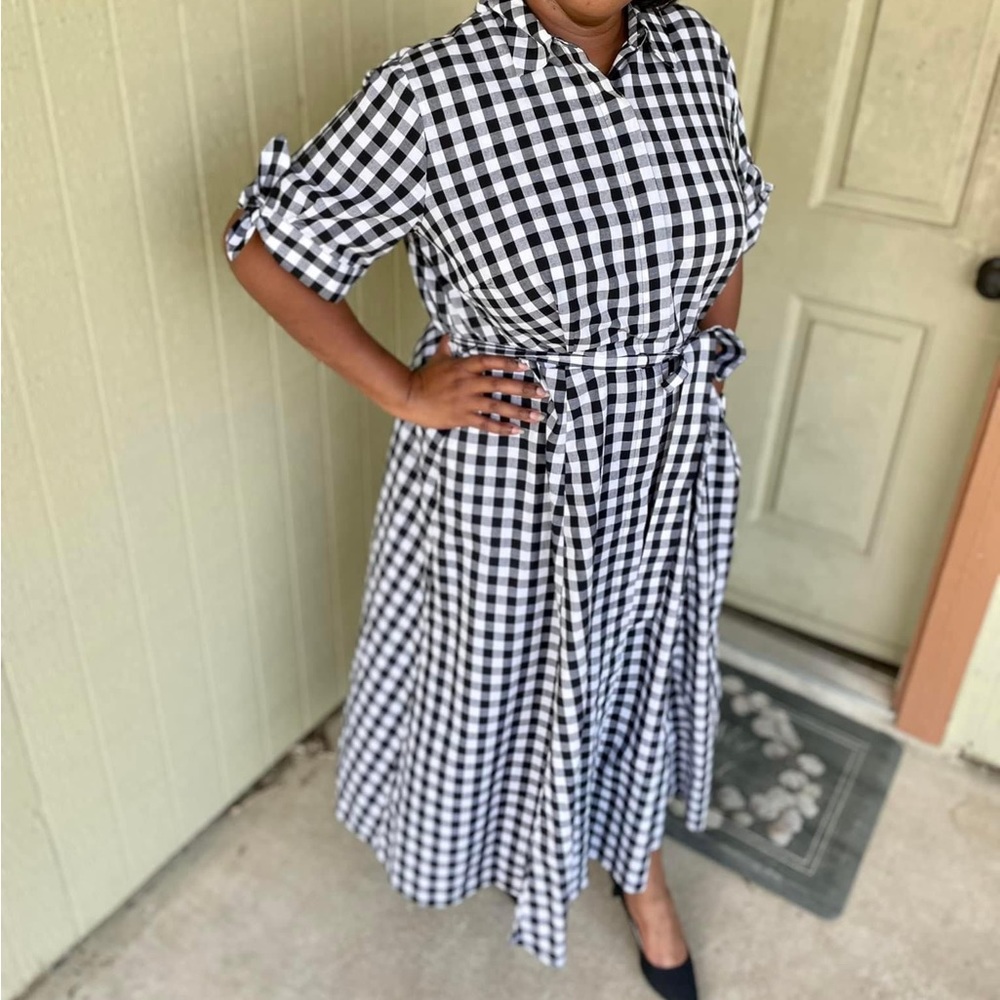 Calvin Klein gingham maxi dress